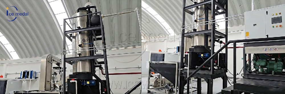 墨西哥食用冰廠10噸管冰機自動化產線